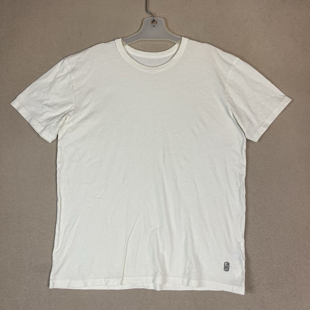 Standard Issue T Shirt Mens M Ivory‎ Short Sleeve Crew Neck Regular Fit Cotton